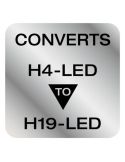 Adaptador OSRAM LEDriving 64193DA19-2HFB – Convierte H4 a H19 LED