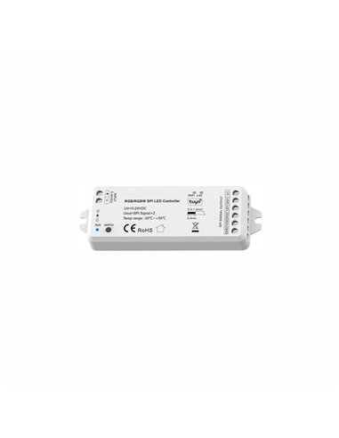 Controlador Tuya RGB/RGBW 5-24VDC WiFi SPI para fitas de LED endereçáveis