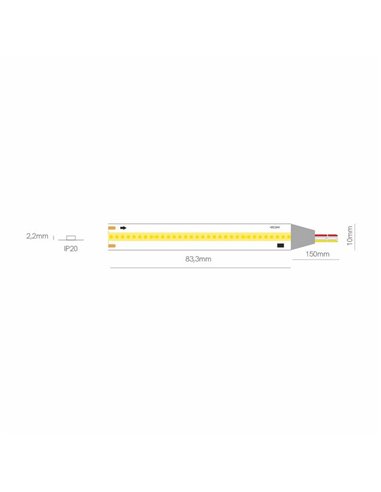 Tira LED con tecnología SPI rollo 5 metros FINE RUNNING 24VDC 12W/m 950/1050Lm, monocolor 2700K/3000K/4000K IP20