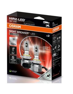 Pack 2 OSRAM NIGHT BREAKER LED SMART HIR2 – LED homologado 6000K hasta +330 % más de luz 9012DWNBSM-2HB