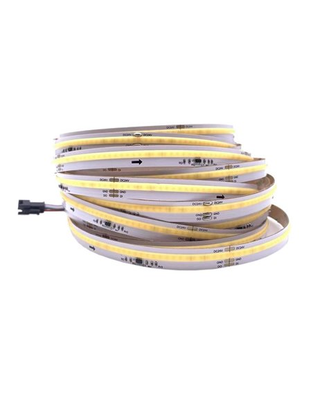 Tira LED con tecnología SPI rollo 5 metros FINE RUNNING 24VDC 12W/m 950/1050Lm, monocolor 2700K/3000K/4000K IP20
