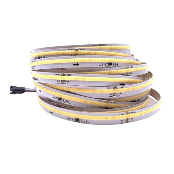 Tira LED con tecnología SPI rollo 5 metros FINE RUNNING 24VDC 12W/m 950/1050Lm, monocolor 2700K/3000K/4000K IP20