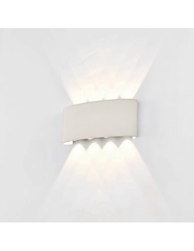 Luminária de parede externa Arcs LED de 8W em antracite ou branco com luz bidirecional.