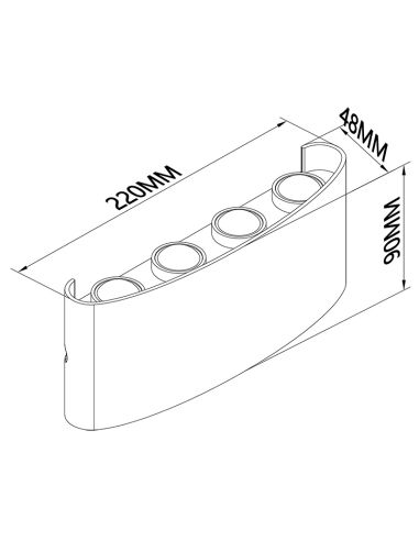 Außen LED-Wandleuchte mit 8 ARCS LED...