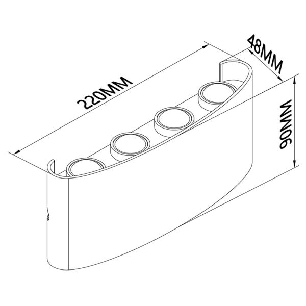 Außen LED-Wandleuchte mit 8 ARCS LED...