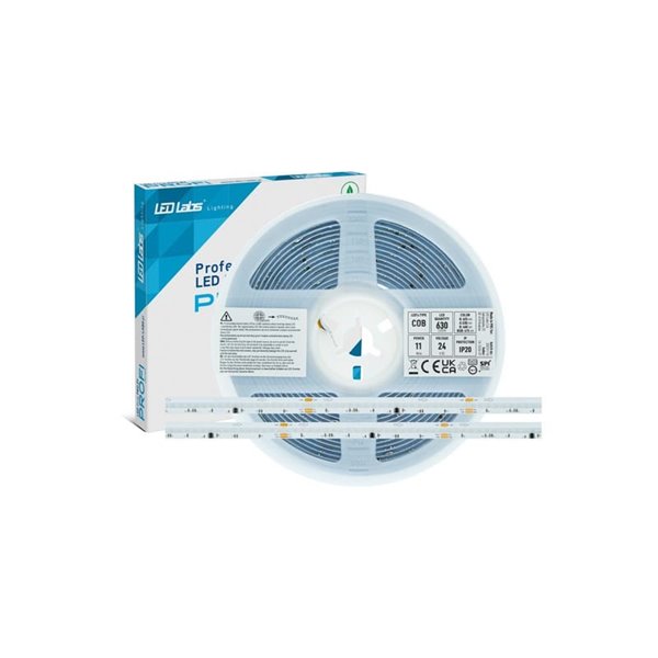 Tira LED COB con 3150 leds 24V RGB con control SPI 11W/m PROFI, luz continua profesional