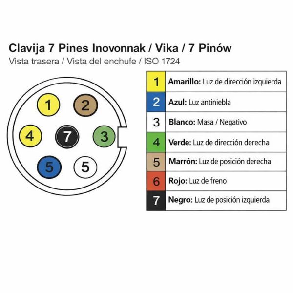 Cableado de remolque con conector 7 Polos y 2 conectores 5 Pin para Pilotos traseros