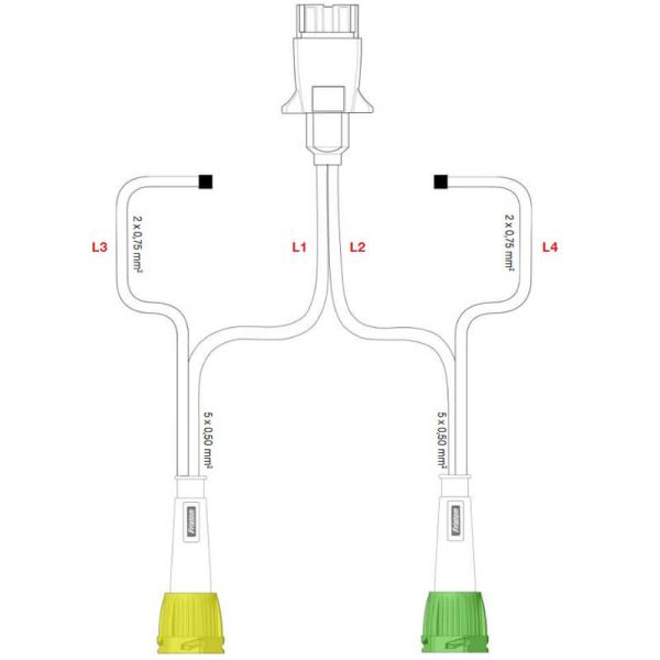 Cableado de remolque con conector 7 Polos y 2 conectores 5 Pin mas cableado para Pilotos de Galibo Fristom