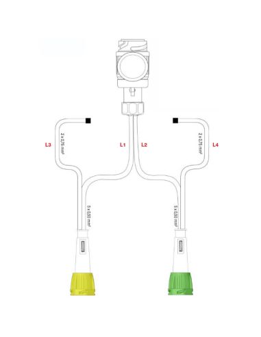 Sistema de Cableado para remolque con conector 13 Polos y 2 conectores 5 Pin con cableado para pilotos laterales