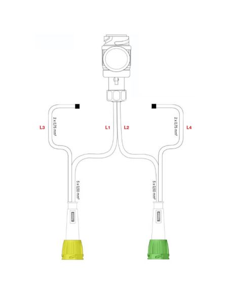 Sistema de Cableado para remolque con conector 13 Polos y 2 conectores 5 Pin con cableado para pilotos laterales