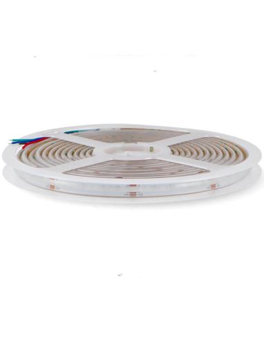 Tira LED COB RGB 24V IP65 15W/m – 5 metros, uso interior y exterior, corte 3 cm