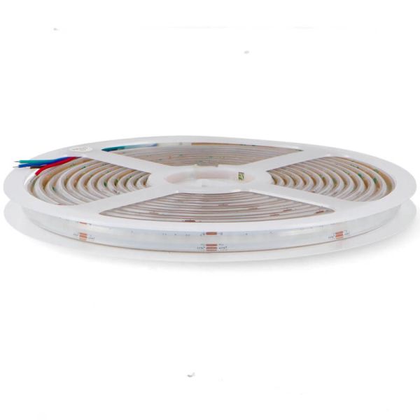 Tira LED COB RGB 24V IP65 15W/m – 5 metros, uso interior y exterior, corte 3 cm