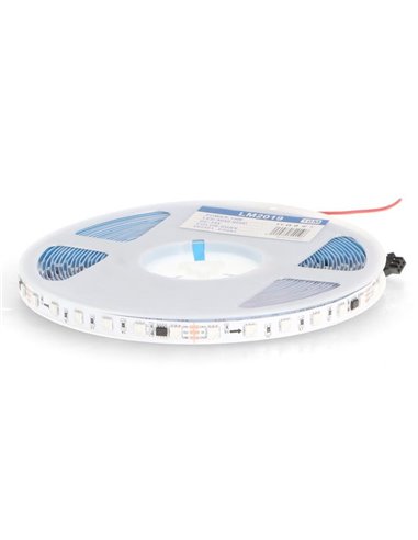Tira LED SPI SMD RGB digital con píxeles visibles 10 metros, 24V 14W/m IP20