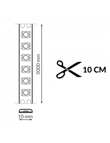 Tira LED SPI SMD RGB digital con píxeles visibles 10 metros, 24V 14W/m IP20