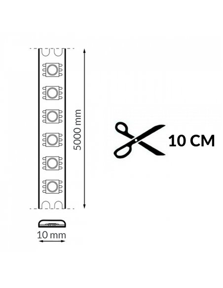 Tira LED SPI SMD RGB digital con píxeles visibles 10 metros, 24V 14W/m IP20