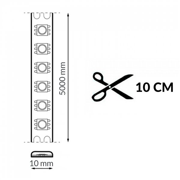Tira LED SPI SMD RGB digital con píxeles visibles 10 metros, 24V 14W/m IP20