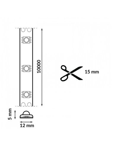 Tira LED SMD RGBIC digital con efectos por segmento 10 metros, 24V 6W/m IP20