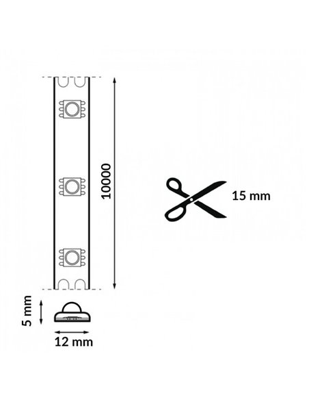 Tira LED SMD RGBIC digital con efectos por segmento 10 metros, 24V 6W/m IP20