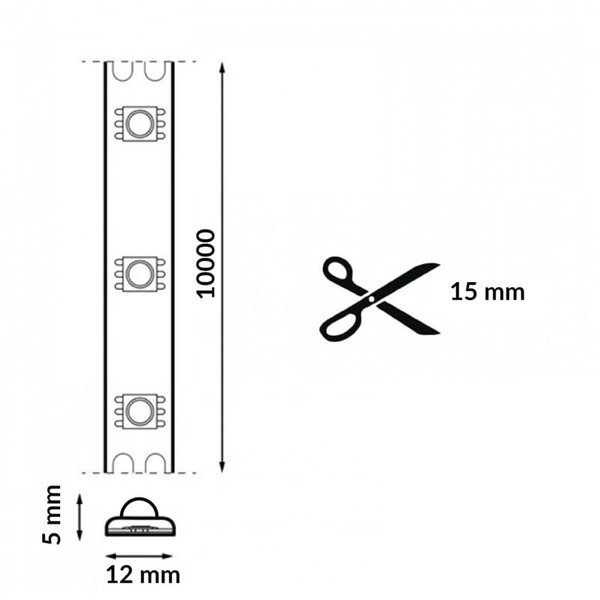 Tira LED SMD RGBIC digital con efectos por segmento 10 metros, 24V 6W/m IP20