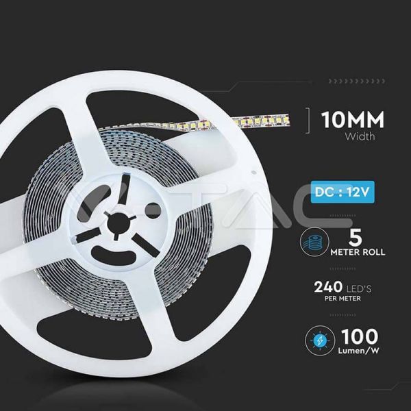 Tira LED SMD 2835 12V 20W/m 240 LED/m IP20 2000 lm/m High Lumen