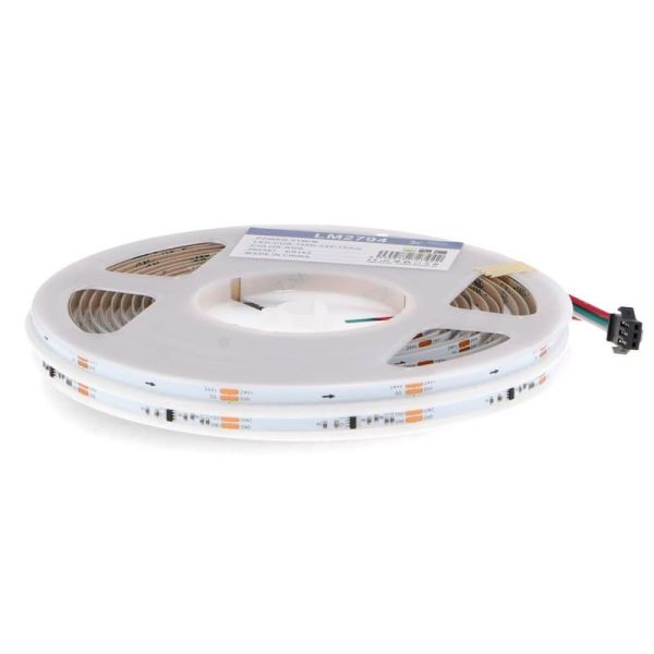 Tira LED COB TIPS RGBIC digital 24V 21W/m IP20 5 metros, luz continua multicolor