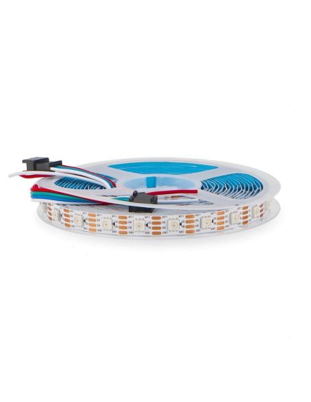 Tira LED SMD RGB digital MESSE 12V 14W/m IP20, 5 metros control de color por segmentos