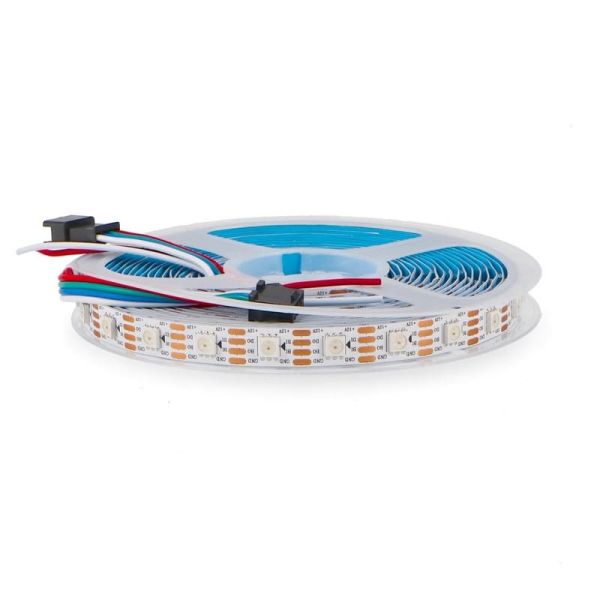 Tira LED SMD RGB digital MESSE 12V 14W/m IP20, 5 metros control de color por segmentos