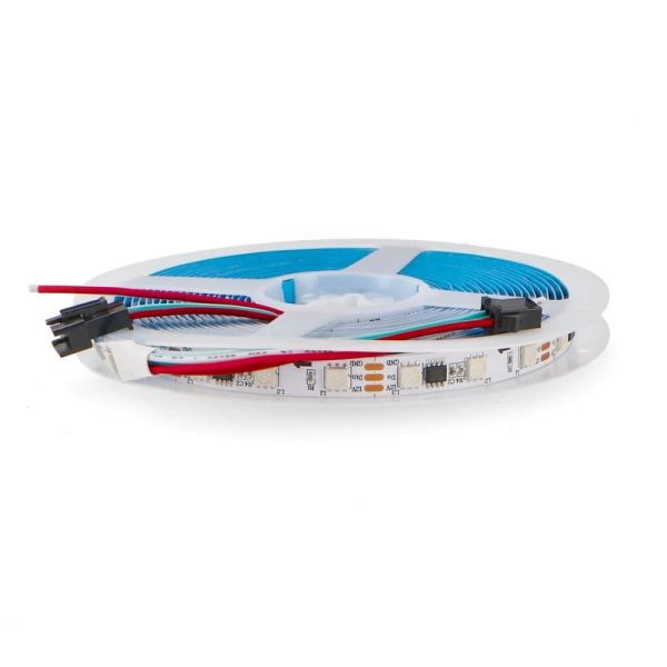 Tira LED SMD RGBIC digital RITT 12V 14W/m IP20 5 metros, efectos multicolor dinámicos