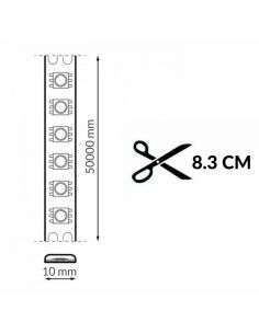 Tira LED COB TIPS digital 24V blanco fijo 12W/m IP20 5 metros, luz continua por segmentos, 3000K/4000K/6000K 2