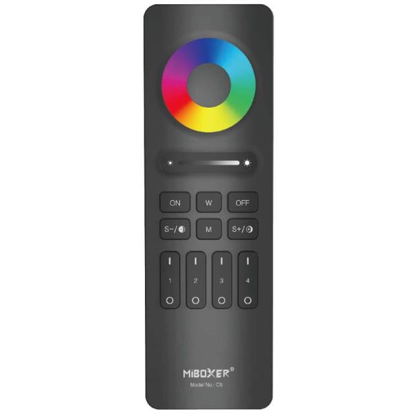 Mando MiBoxer C5 RF 2.4GHz – Control RGB+CCT 4 Zonas para iluminación LED