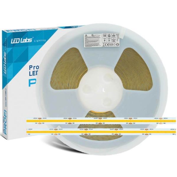 Tira LED COB 24V 10W/m 2640 LED 2700K IP20 CRI90 25m Adesivo de alto CRI