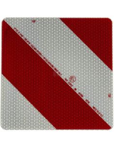 Panel marcador ECE 282×282 mm rojo/blanco aluminio clase 3 – Izquierdo/Derecho/Trasero (una cara) V20
