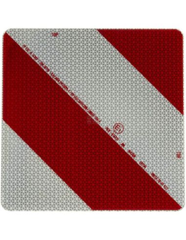 Panel marcador ECE 282×282 mm rojo/blanco aluminio clase 3 – Izquierdo/Derecho/Trasero (una cara) V20