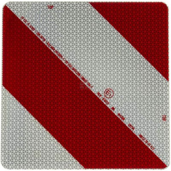 Panel marcador ECE 282×282 mm rojo/blanco aluminio clase 3 – Izquierdo/Derecho/Trasero (una cara) V20