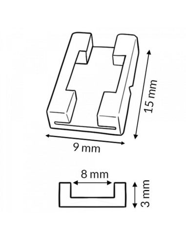 Conector rápido para tira LED 8 mm 2 pin 12V / 24V
