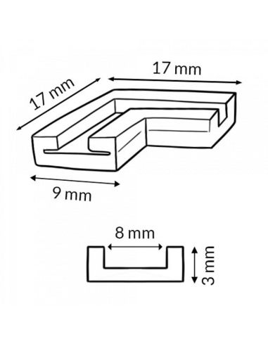 Conector en L 90º para tira LED 8mm...