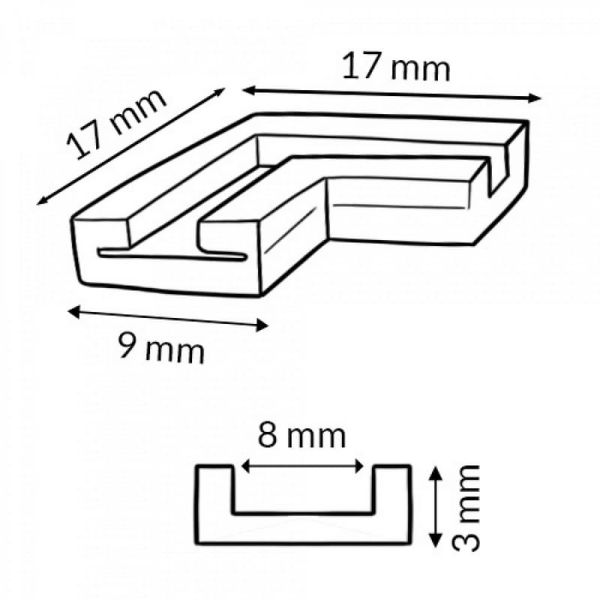Conector em L de 90° para fita LED...