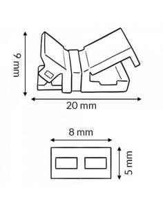 Connecteur pour bande LED monochrome de 8 mm et câble, 2 broches 12 V / 24 V 2