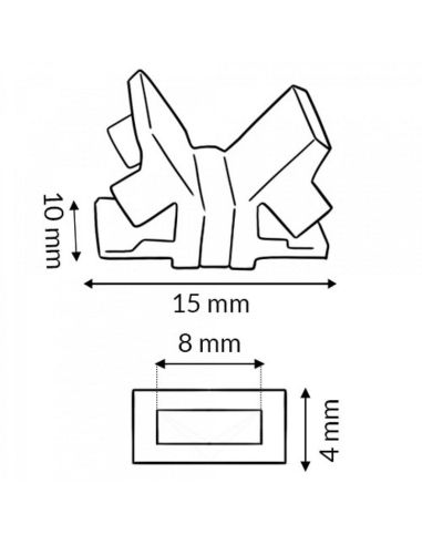 Conector recto estándar para tira LED 8mm monocolor, 2 pin 12V / 24V