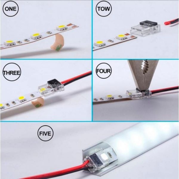 Conector UltraMini para tira LED monocolor 10 mm 2 pin 12V / 24V