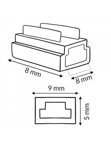 Connecteur multifonction 9 en 1 pour bande LED monochrome 2 broches de 8 mm, 12 V/24 V