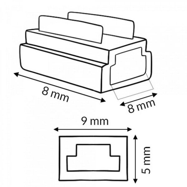 Connecteur multifonction 9 en 1 pour bande LED monochrome 2 broches de 8 mm, 12 V/24 V