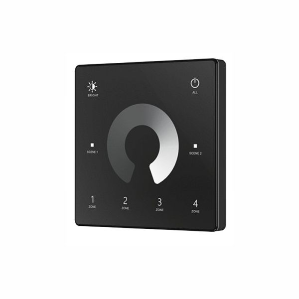 Panel con tecnología TUYA RF 2,4 GHz monocolor de 4 zonas con 2 escenas para tiras LED