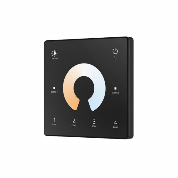 Panel TUYA RF 2,4 GHz CCT de 4 zonas para tiras LED regulables