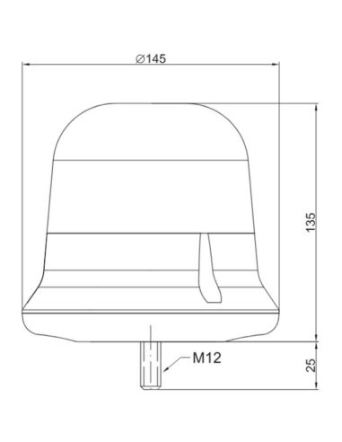 Medidas Luz de advertencia LED FT-151 DF ámbar 12–30V doble destello con tornillo central NR65 TA1 EMC
