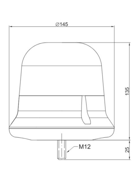 Medidas Luz de advertencia LED FT-151 DF ámbar 12–30V doble destello con tornillo central NR65 TA1 EMC