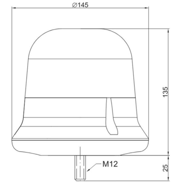 Medidas Luz de advertencia LED FT-151 DF ámbar 12–30V doble destello con tornillo central NR65 TA1 EMC