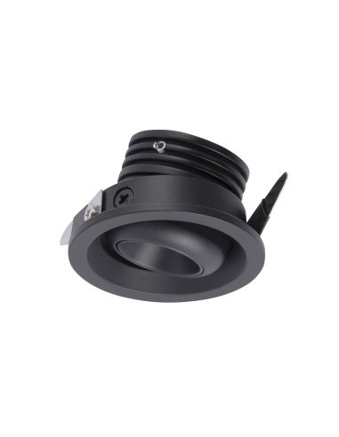 Mini foco LED orientable negro NEPTUNO 3W 210Lm/220Lm, corte Ø42mm, 2700K/3000K/4000K
