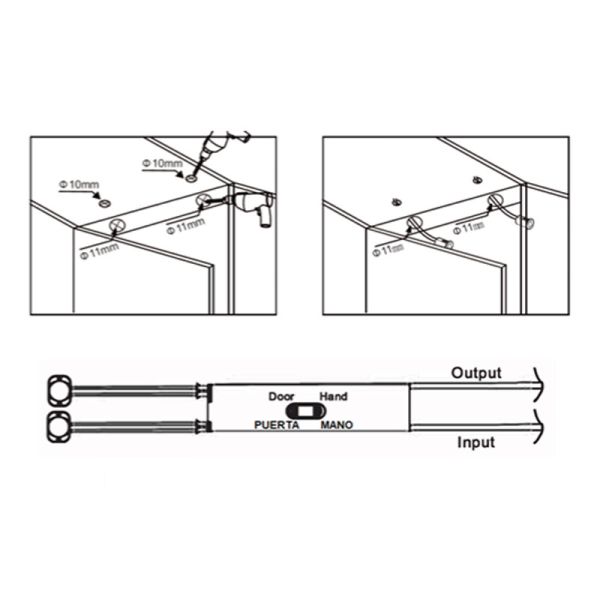 Sensor PIR duplo embutido para fitas...