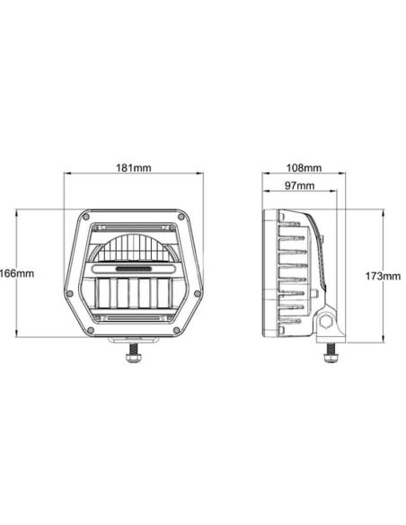 Farol LED 40/70W 12–30V com conector Delphi para John Deere – Farol baixo e alto RE593798